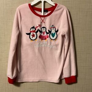 Komar Kids Pink Sweatshirt with Penguin Design